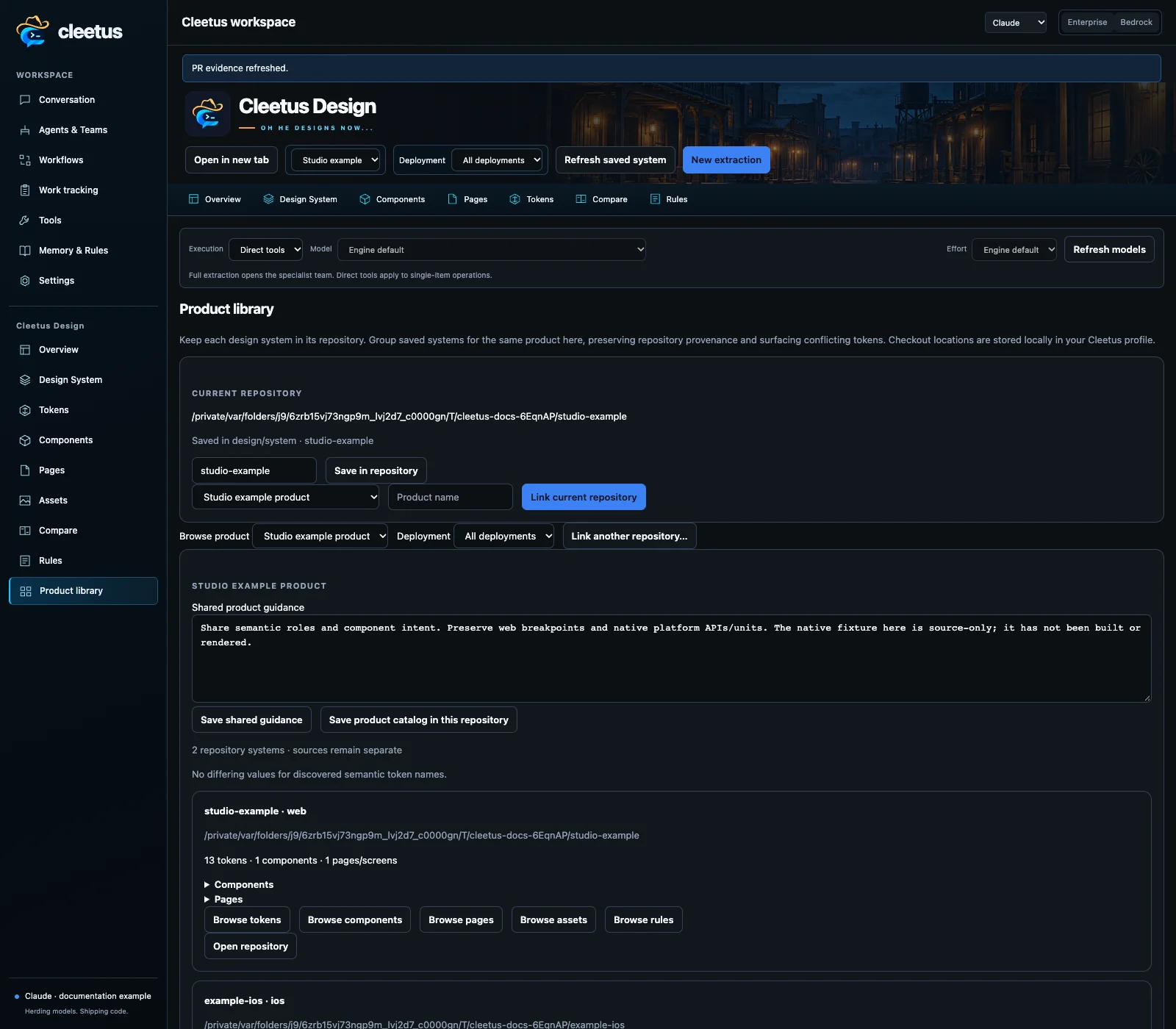 Linked product library