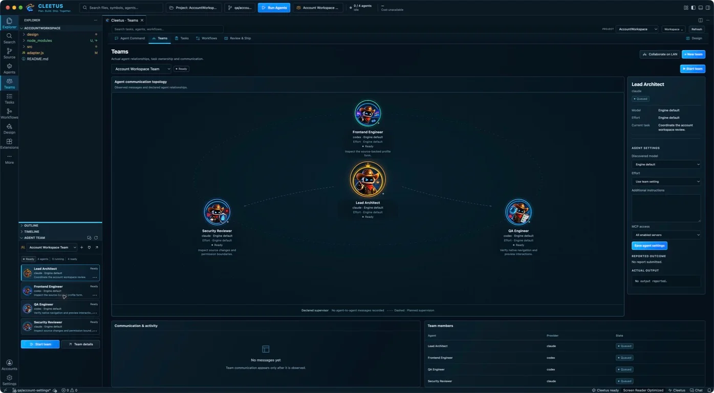 Native orbital Teams view with four ready members